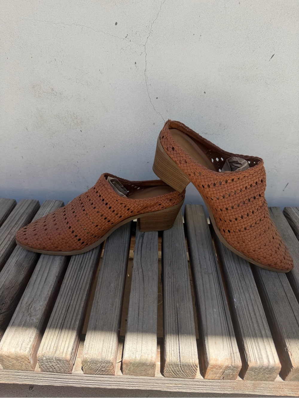 Universal Thread Woven Slip-On Mules in Cognac